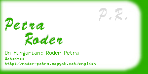 petra roder business card